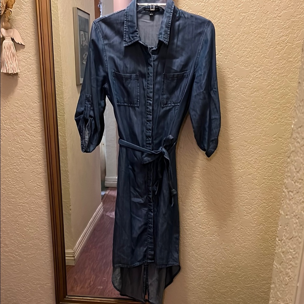 Signature Studio Blue High Low Shirt Dress